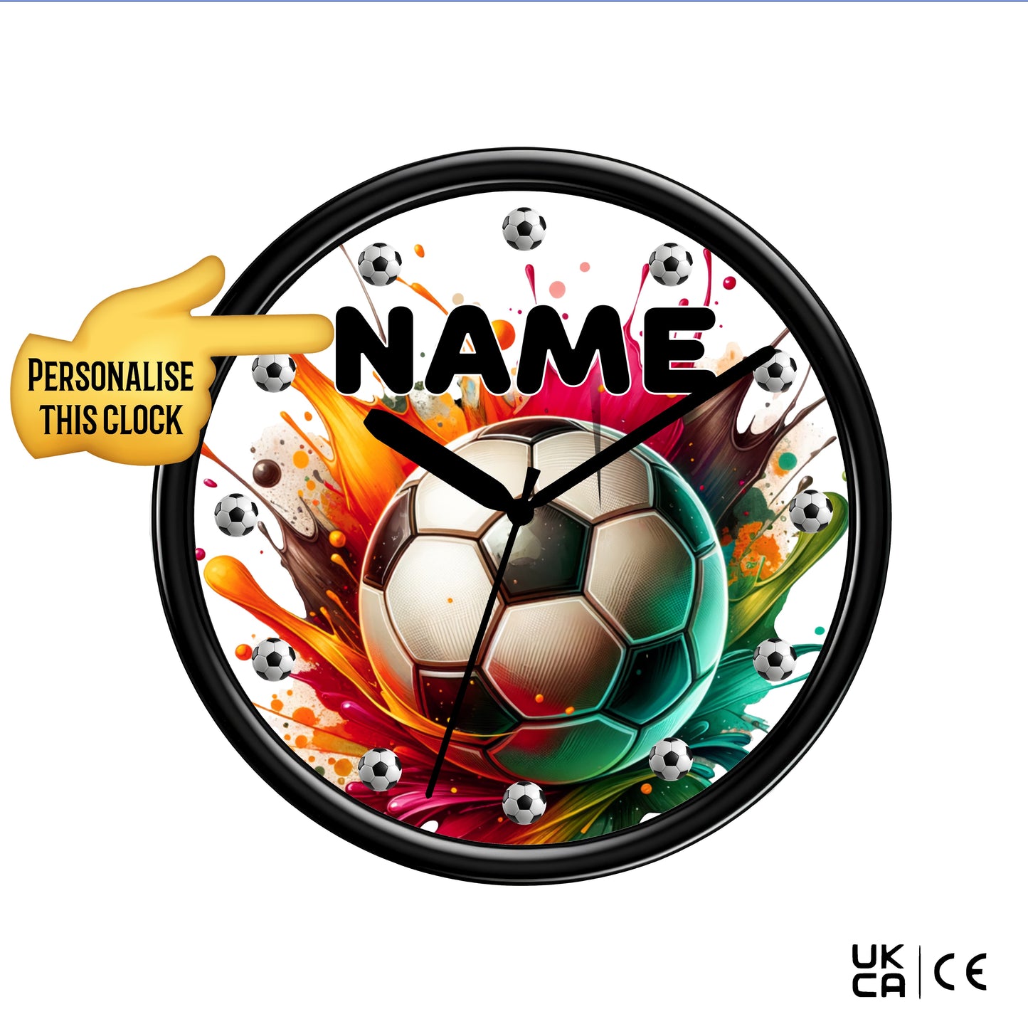 Personalised Wall Clock on a white background