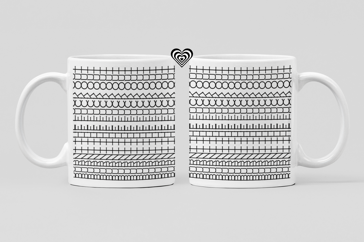 Hidden Message White Mug on a plain grey background