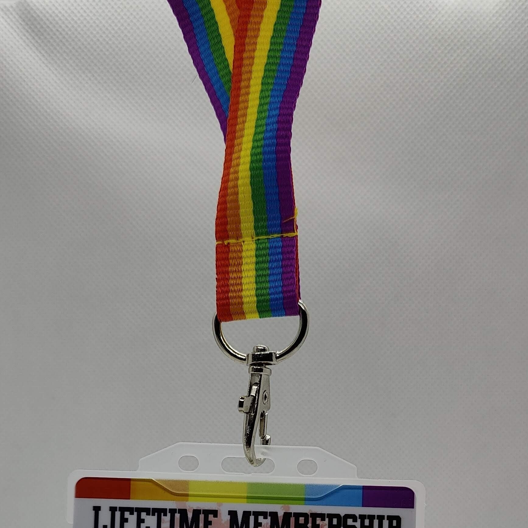 Gay Pride Lanyard on a plain white background