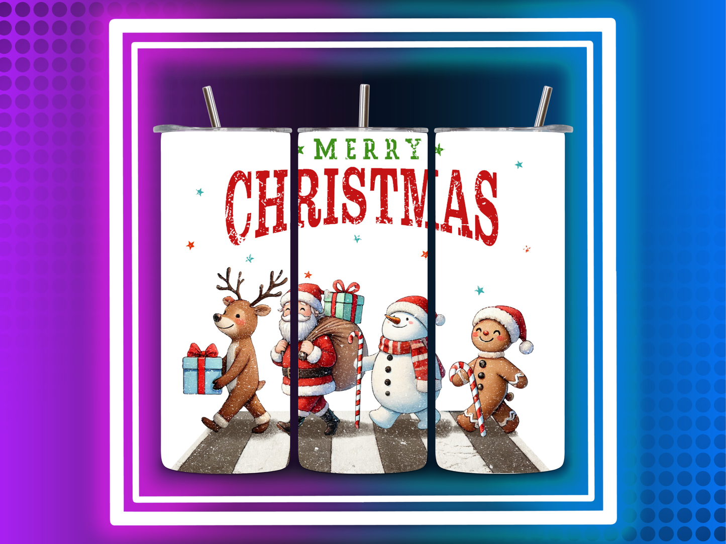 Merry Christmas Thermal Skinny Tumbler