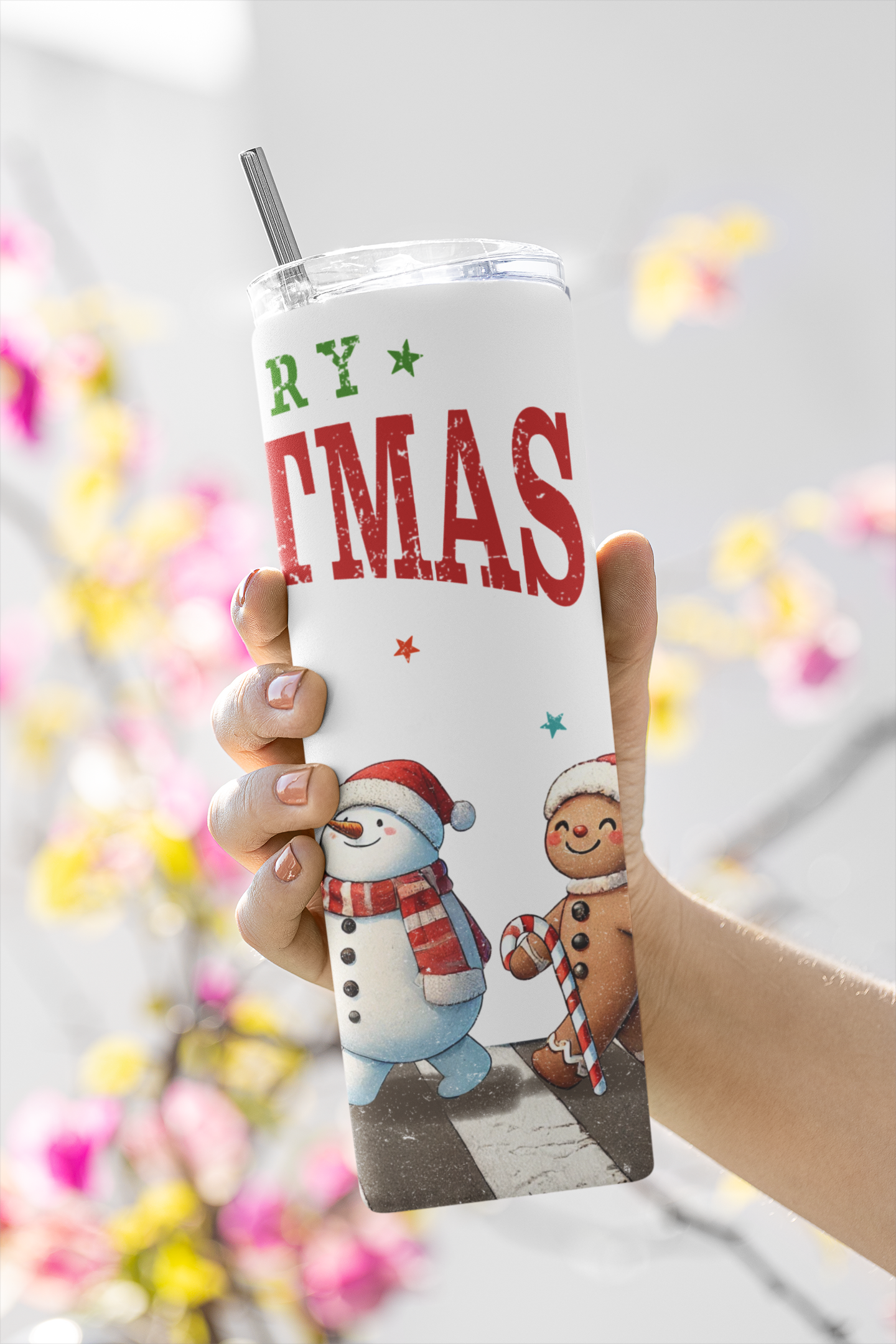 Merry Christmas Thermal Skinny Tumbler