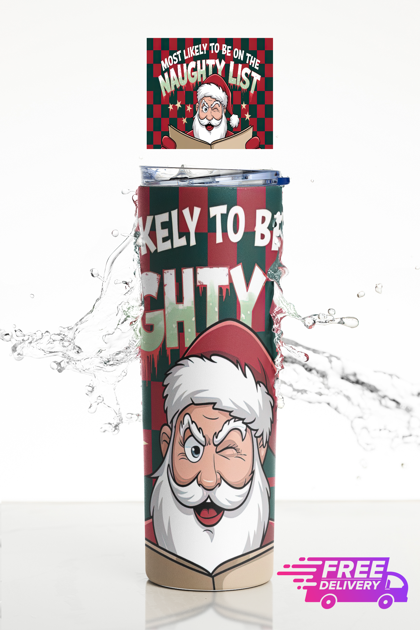 Christmas Funny Thermal Skinny Metal Tumbler Personalised 20oz