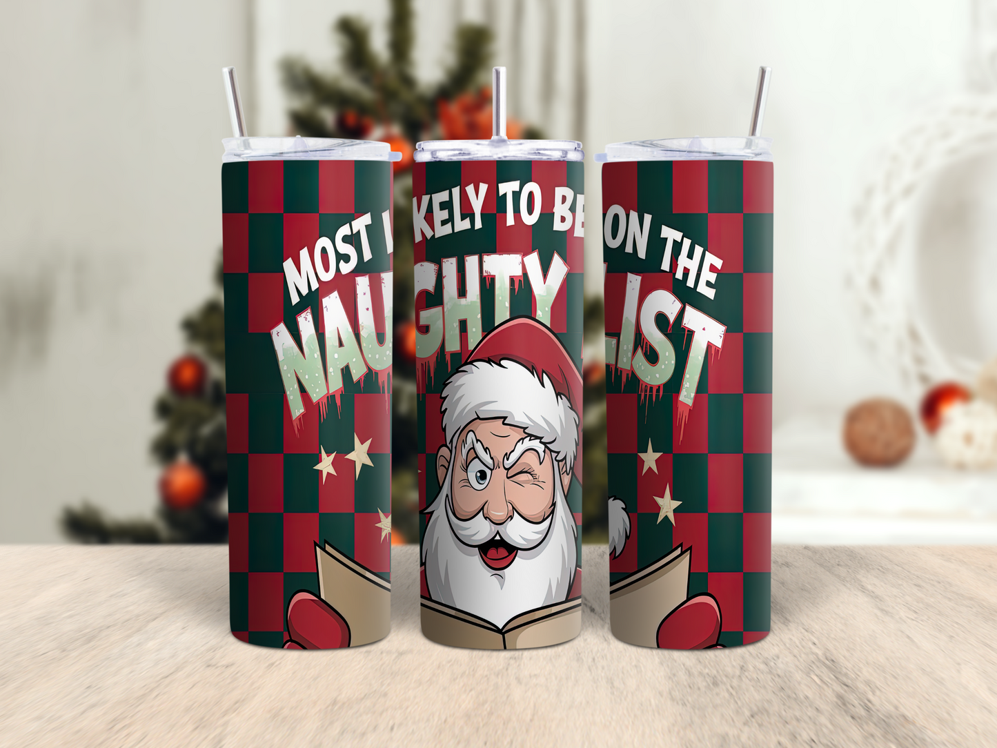 Christmas Funny Thermal Skinny Metal Tumbler Personalised 20oz