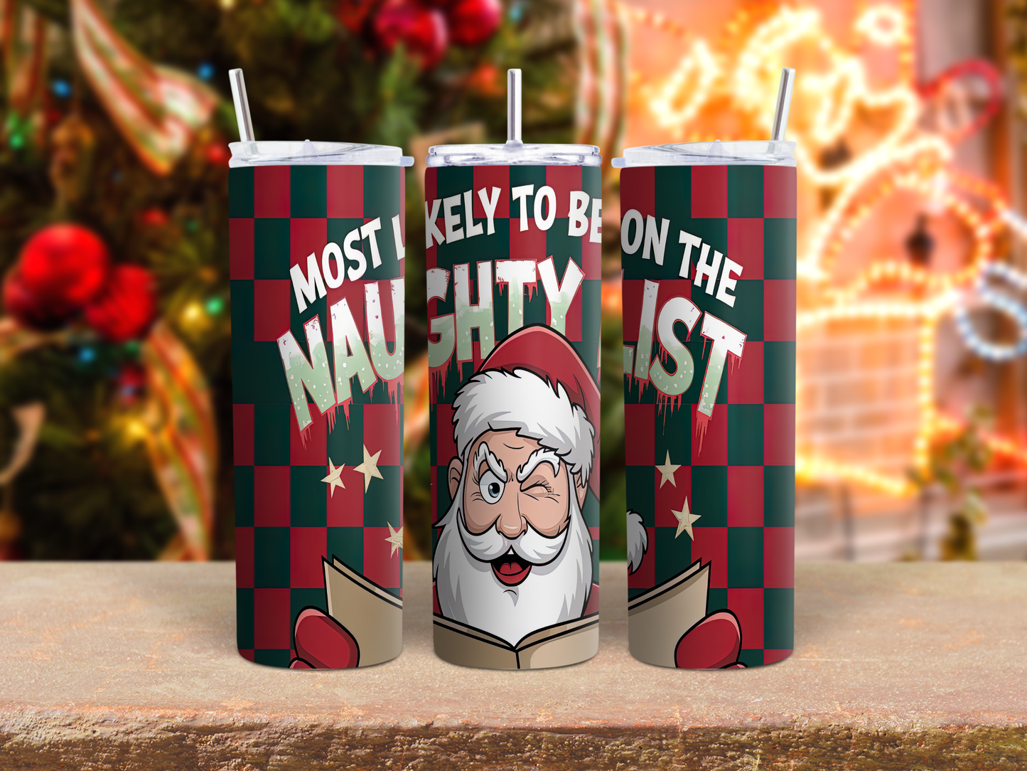 Christmas Funny Thermal Skinny Metal Tumbler Personalised 20oz