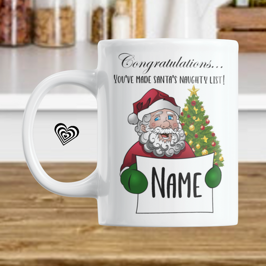 Personalised Christmas Gift. Naughty List Personalised Christmas Mug From NaughtyCard. Christmas Gift. Secret Santa Gift. Gift on sale.