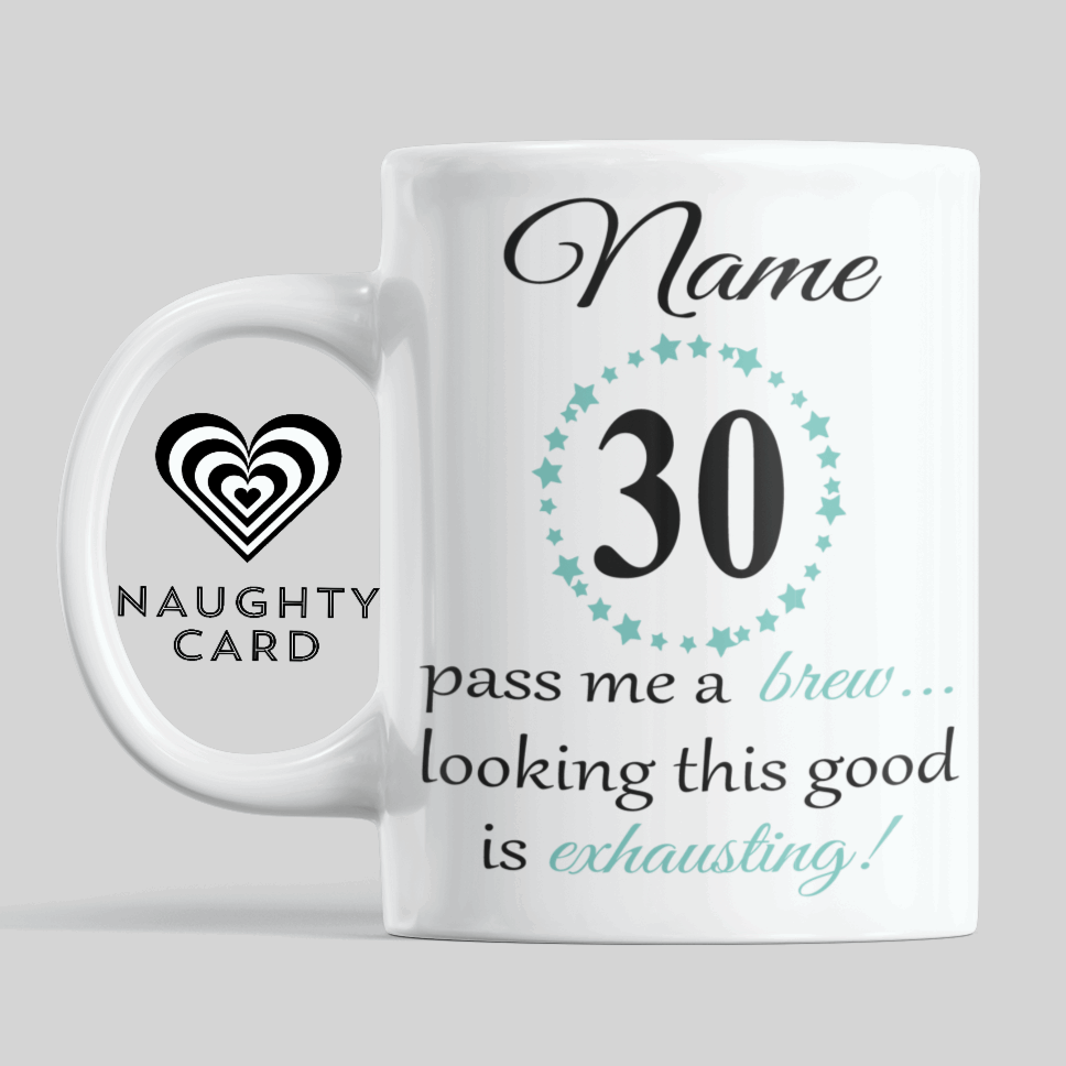 Birthday Mug Gift, From NaughtyCard, Personalised Gift, any name, any age, Birthday Gift