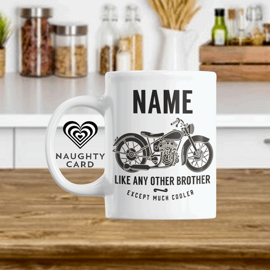 Biker Mug, Birthday Gift, Christmas Gift, Personalised Mug, Personalized Gift, Mug On Plain Background, personalised brother gift