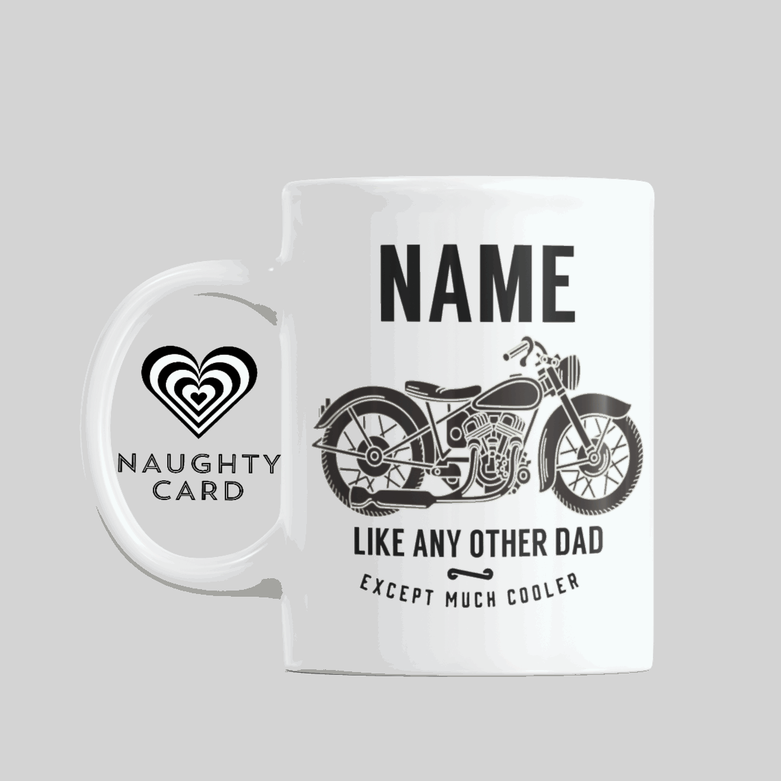 Biker Mug, Birthday Gift, Christmas Gift, Personalised Mug, Personalized Gift, Mug On Plain Background, Dad Birthday