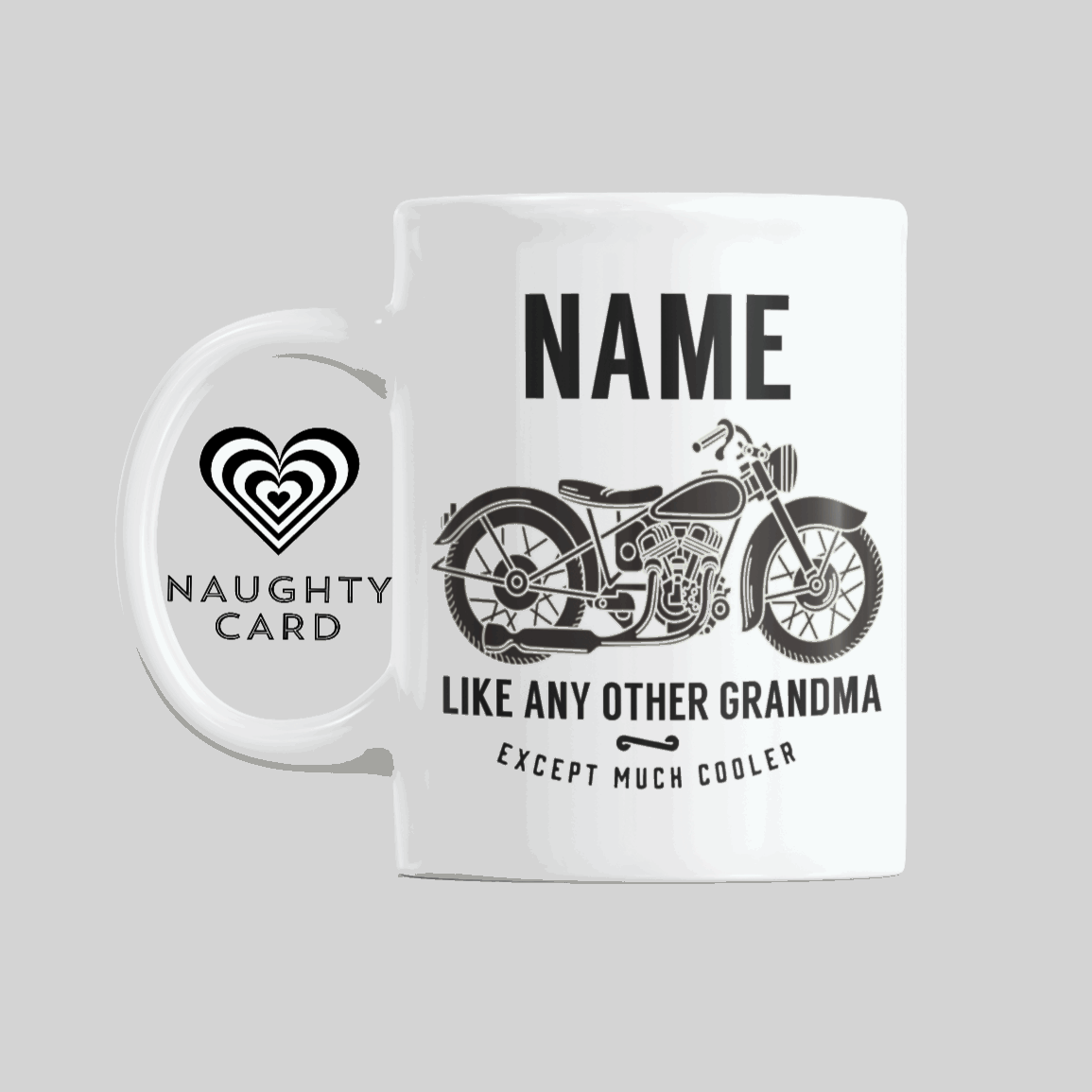 Biker Mug, Birthday Gift, Christmas Gift, Personalised Mug, Personalized Gift, Mug On Plain Background, Personalised Grandma