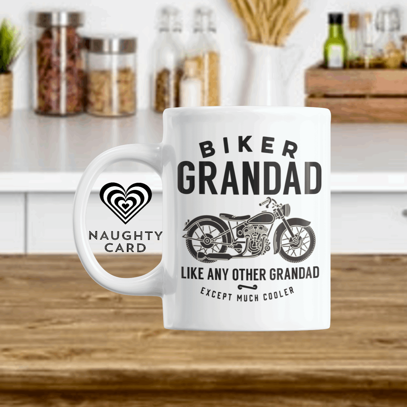 Grandad Biker Mug, Birthday Gift, Christmas Gift, Personalised Mug, Personalized Gift, Mug On Plain Background,