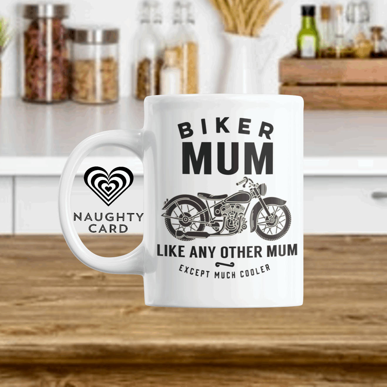 Biker Mug, Birthday Gift, Christmas Gift, Personalised Mug, Personalized Gift, Mug On Plain Background, Gift for mum