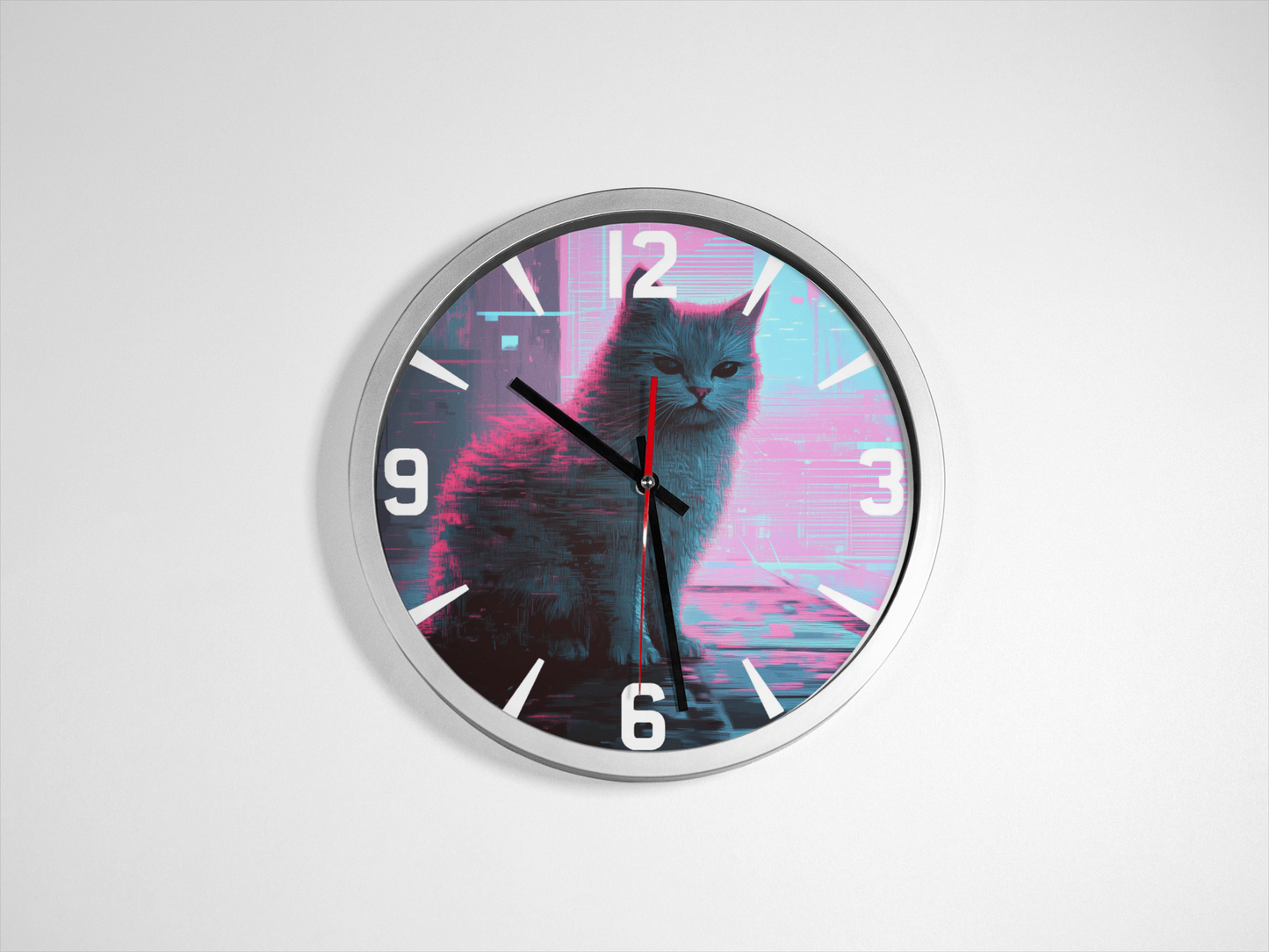 Glitching Cat Clock