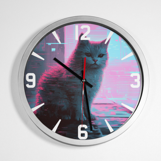 Modern Cat Wall Clock From Naughty Card