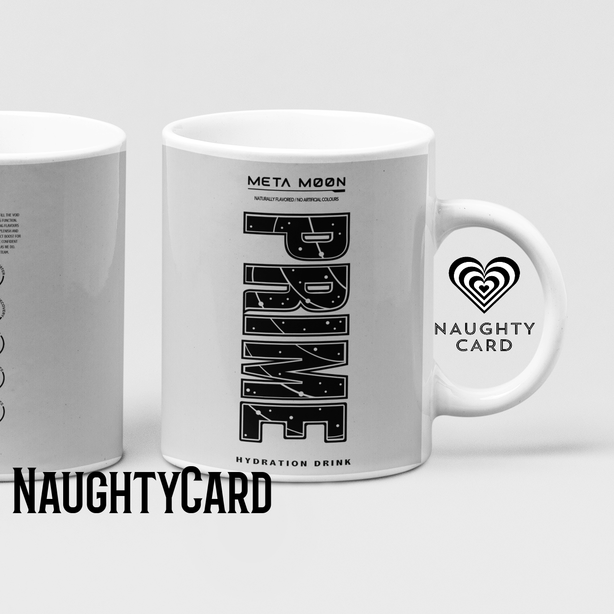 Meta Prime Hydration Inspired Mug. Heat reveal magic mug. Birthday Gift. Christmas Gift. Mug from NaughtyCard.  Grey Prime Mug