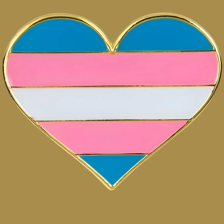 Transsexual Enamel Badge on a solid gold background