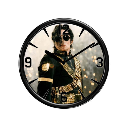 MJ singer wall clock on a white background from Naughty Card