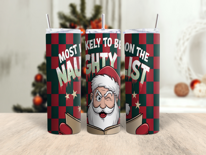 Christmas Funny Thermal Skinny Metal Tumbler Personalised 20oz
