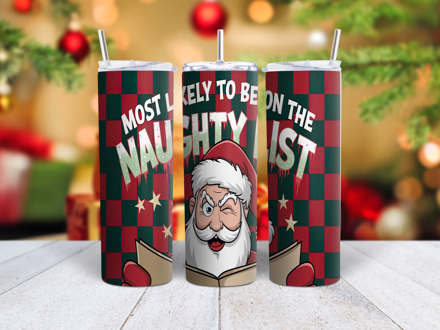 Christmas Funny Thermal Skinny Metal Tumbler Personalised 20oz