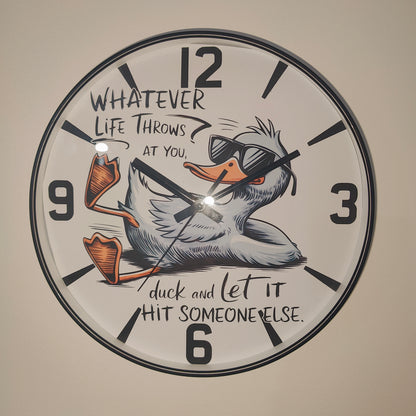 Whatever Life Throws Wall Clock