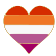 Close view of Sunset Lesbian Badge