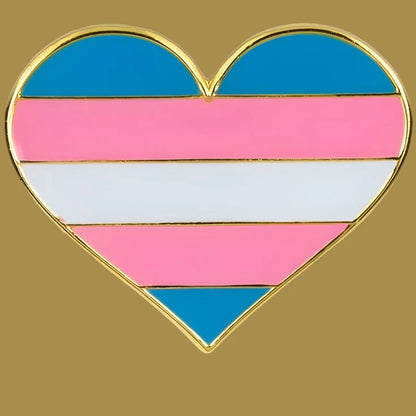 Transsexual Enamel Badge on a solid gold background